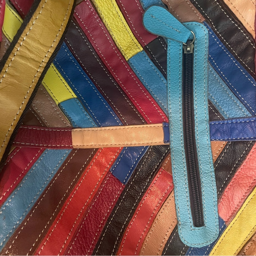 Ameri Leather Colorful Handbag Patchwork Quilted … - image 7